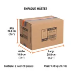 Dado largo de 1-1/4', 6 puntas, cuadro 3/4', TRUPER 6