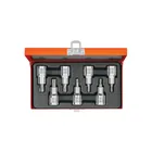 Juego de 7 dados cuadro 1/2' punta torx, estuche metálico 1