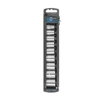 Juego de 9 dados cuadro 3/8' mm, TRUPER