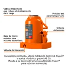 Gato hidráulico de botella de 50 Ton, TRUPER 6