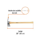 Hacha Pulaski 3-1/2 lb, mango de hickory 35', TRUPER 3