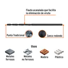 Broca HSS 1/16' Trublack para metal, TRUPER 3