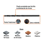 Broca HSS 3/32' Trublack para metal, TRUPER 3