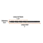 Broca HSS 9/64' Trublack para metal, TRUPER 4