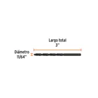 Broca HSS 11/64' Trublack para metal, TRUPER 2