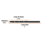 Broca HSS 11/64' Trublack para metal, TRUPER 5