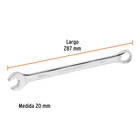 Llave combinada extralarga 20 mm x 287 mm de largo, EXPERT 4