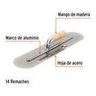 Llana 20' canto redondo, 14 remaches, mango madera, TRUPER 2