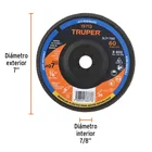 Disco laminado 7' grano 60 centro 7/8', plástico, TRUPER 3