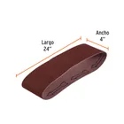 1 banda de lija 4 x 24' óxido de aluminio grano 40, 5 pzs 2