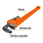 Llave stilson 18' cuerpo robusto de hierro dúctil, TRUPER 2