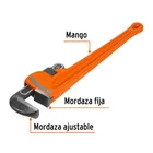 Llave stilson 24' cuerpo robusto de hierro dúctil, TRUPER 2