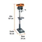 Taladro de piso 17', 1-1/2 HP (1200 W), broquero 5/8',TRUPER 4