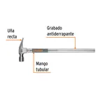 Martillo tubular pulido 20 oz uña recta, TRUPER 2