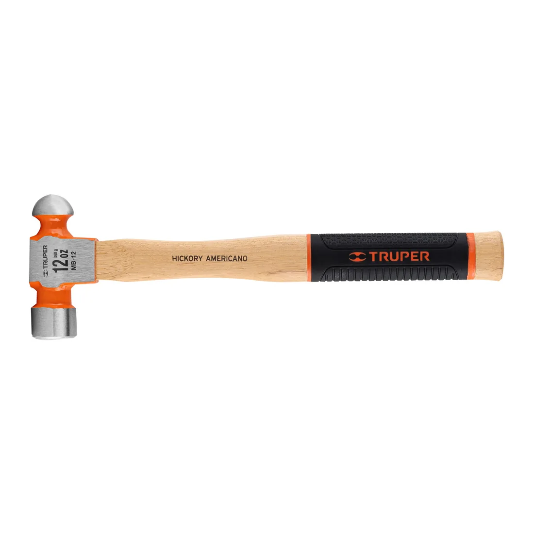 Martillo pulido de bola 12 oz mango hickory, TRUPER Grip
