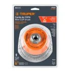 Carda copa 5' alambre ondulado grueso, eje 5/8'-11, TRUPER 4