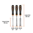 Juego de 3 formones mango Comfort Grip, TRUPER 4