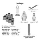 Kit de llave (pistola) de impacto 1/2' ind, estuche plástico 7