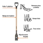 Raspador forjado de 4', puño 'Y', mango de 42', TRUPER 2