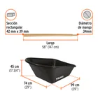 Carretilla concha plástica 6 ft3 Neumática b/madera, TRUPER 3