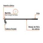 Azadón oreja y martillo No. 1 de 2.6 lb, mango de fibra 54' 2