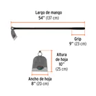 Azadón oreja y martillo No. 1 de 2.6 lb, mango de fibra 54' 3