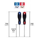 Dúo de desarmadores 3/16' x 4' mango Comfort Grip, PRETUL 2