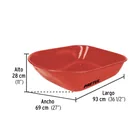 Carretilla 5.5 ft3 roja, neumática, bastidor tubular, PRETUL 2