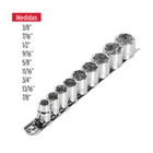 Juego de 9 dados cuadro 3/8' std, PRETUL 3
