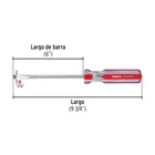 Desarmador plano 5/16 x 6' mango de PVC, PRETUL 2