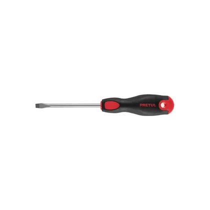 Desarmador plano 1/4' x 4'mango Comfort Grip, PRETUL
