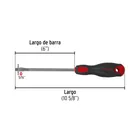 Desarmador plano 5/16' x 6' mango Comfort Grip, PRETUL 2