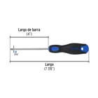 Desarmador de cruz 3/16' x 4' mango Comfort Grip, PRETUL 2