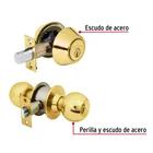 Combo cerraduras, llave-llave, latón brillante, HERMEX BASIC 5