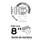 Tornillo de banco 8' de hierro gris, PRETUL 4