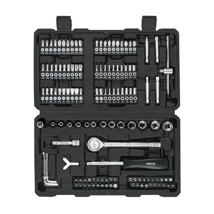 Juego de 130 herramientas 1/4' para mecánico, PRETUL