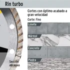 Disco de diamante de 4' x 1.2 mm, rin turbo, PRETUL 3