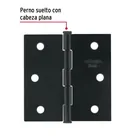 Bisagra cuadrada 2-1/2', acero negro mate cabeza plana BASIC 2