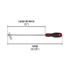Desarmador plano 3/8' x 12' mango Comfort Grip, PRETUL 2