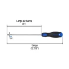 Desarmador de cruz 5/16' x 8' mango Comfort Grip, PRETUL 2