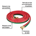 Manguera cuata reforzada de 4.5 m para oxiacetileno, PRETUL 2