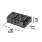 Cargador dual de baterías de ion litio 20V, PRETUL 3