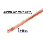 Metro de cable desnudo de cobre calibre 10 AWG, rollo 25 m 2