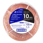 Metro de cable desnudo de cobre calibre 10 AWG, rollo 100 m 3