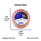 Metro de cable desnudo de cobre calibre 10 AWG, rollo 100 m 4