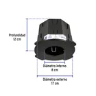 Bote integral de 12 cm, aro interno de 8 cm, VOLTECK 3