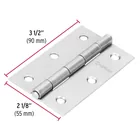 Bisagra rectangular 3-1/2 x 2-1/8', acero natural, HERMEX 3