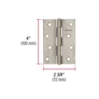 Bisagra rectangular 4 x 2-3/4', acero inoxidable, HERMEX 3