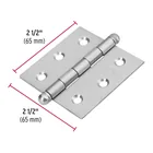 Bisagra cuadrada 2-1/2', acero inox, cabeza redonda, HERMEX 3