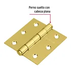Bisagra cuadrada 2-1/2', acero latonado, cabeza plana HERMEX 2